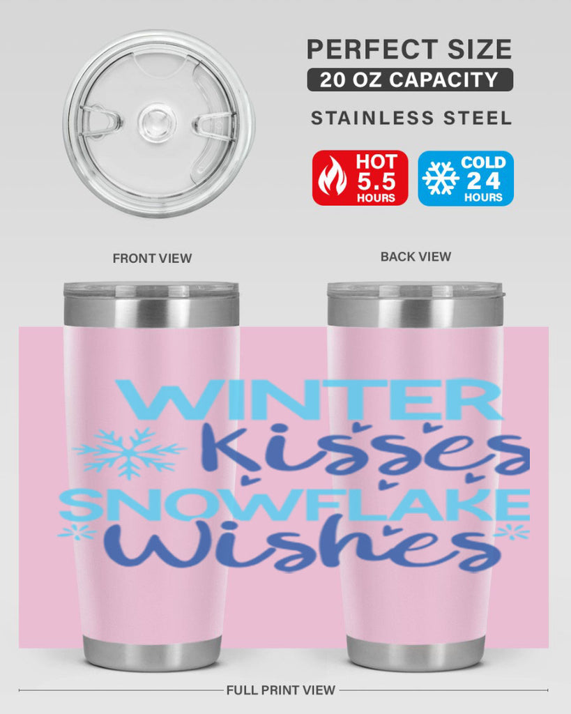 winter kisses snowflake wishes 519#- winter- Tumbler