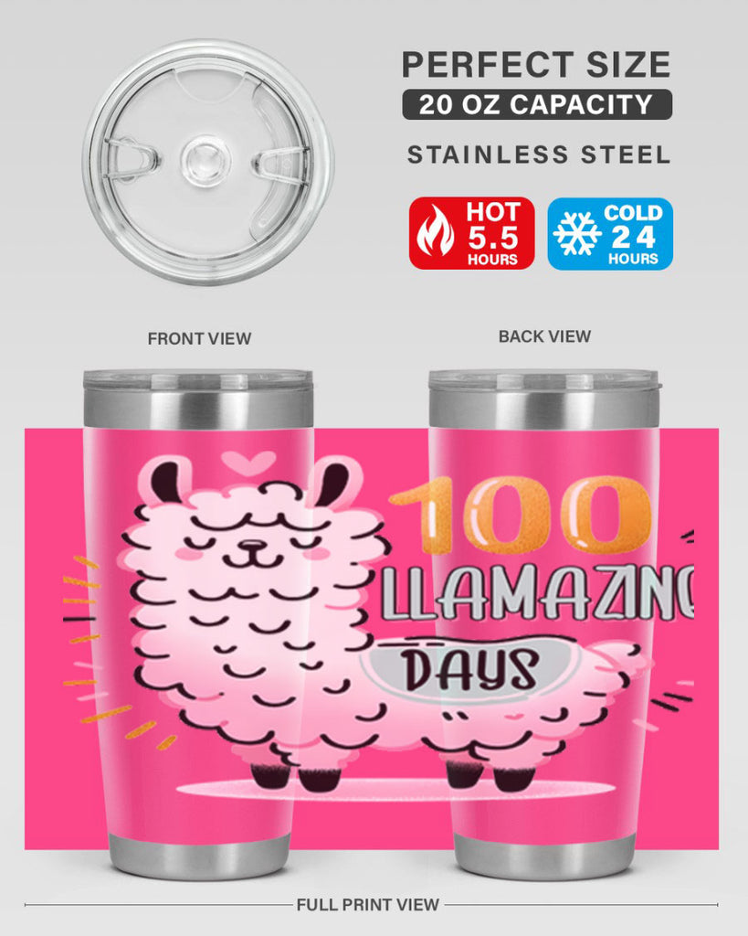 100th Day of School Llama 39#- 100 days of school- Tumbler