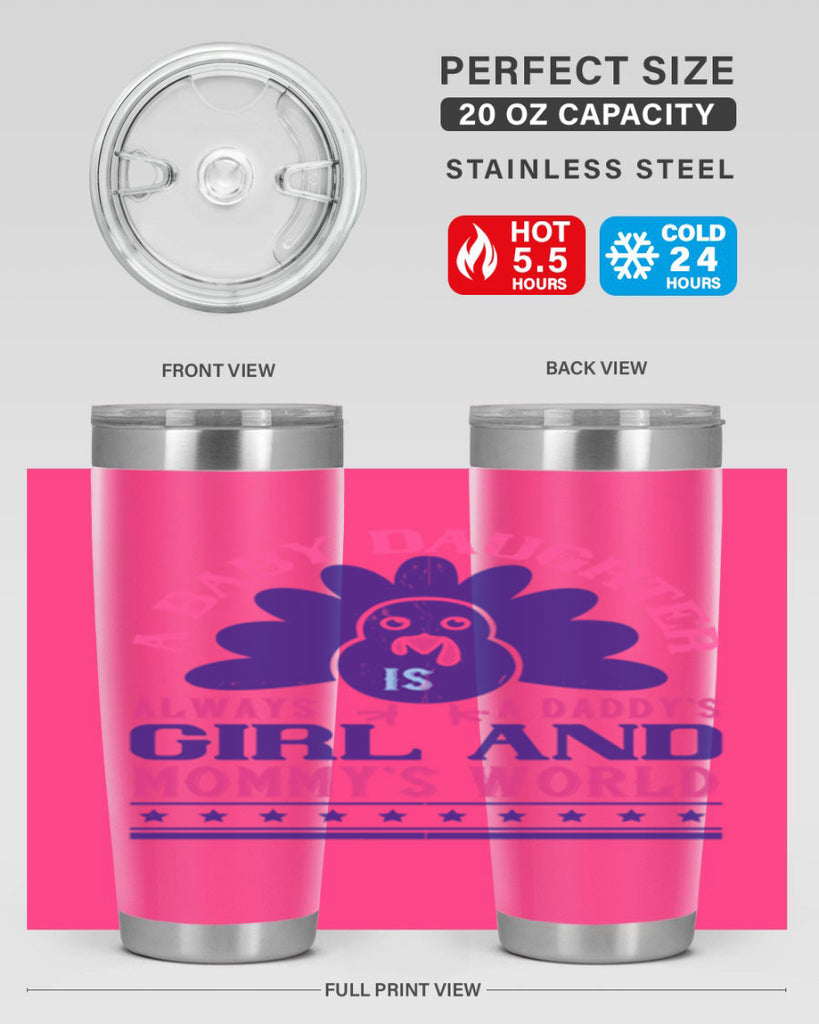 A baby daughter is always a Daddy’s girl and Mommy’s worldd Style 147#- baby- tumbler