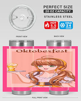 A beautiful girl with beer happy at celebrating the oktoberfest 87#- anime- Tumbler