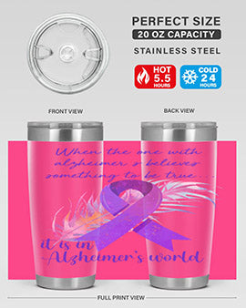 AlzheimerS Awareness Purple Ribbon 17#- alzheimers- Tumbler