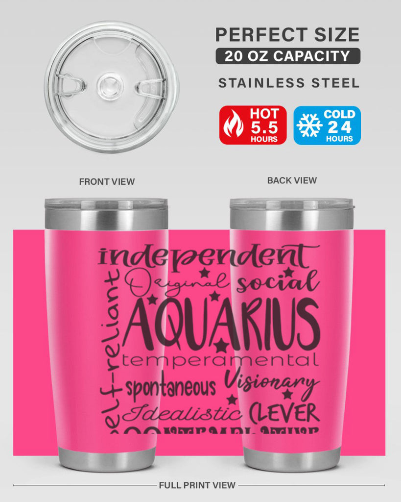 Aquarius 563#- zodiac- Tumbler