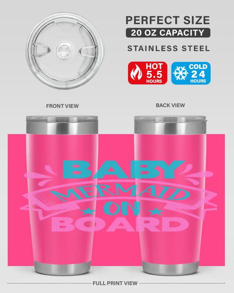 Baby Mermaid On Board 27#- mermaid- Tumbler