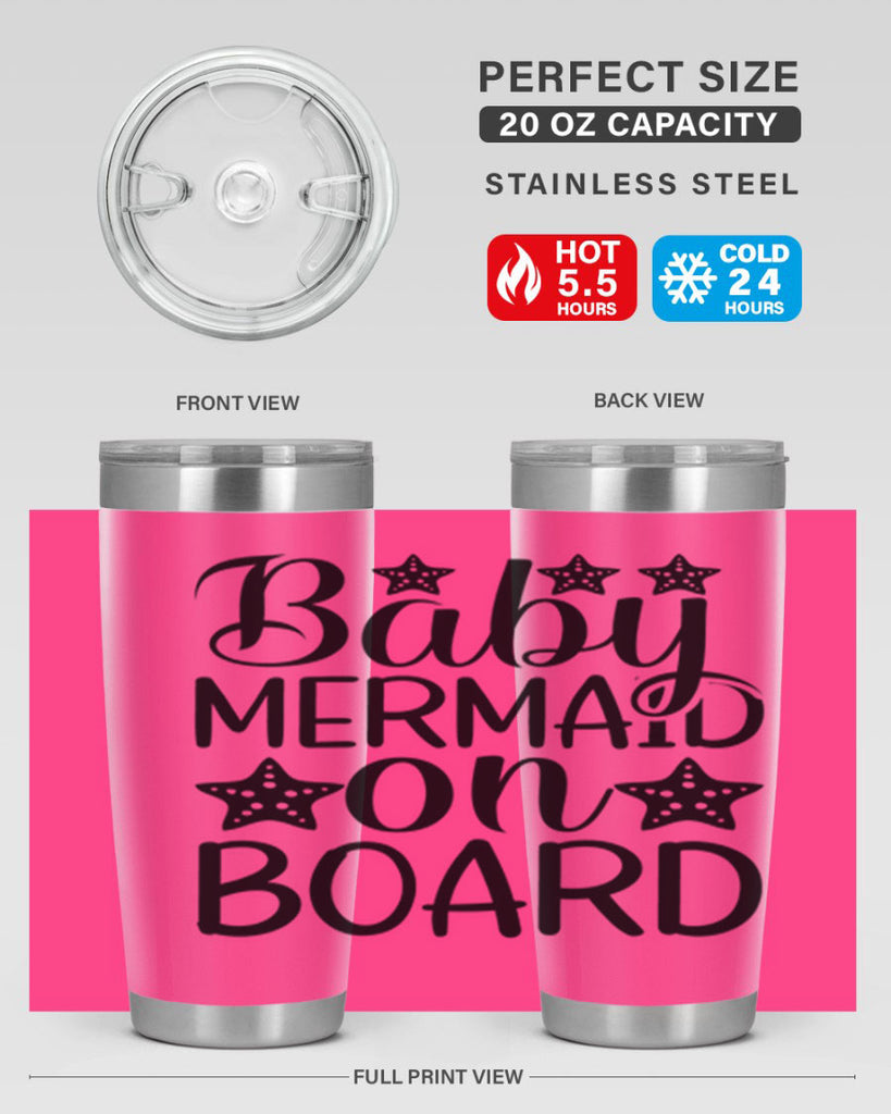 Baby Mermaid On Board 32#- mermaid- Tumbler