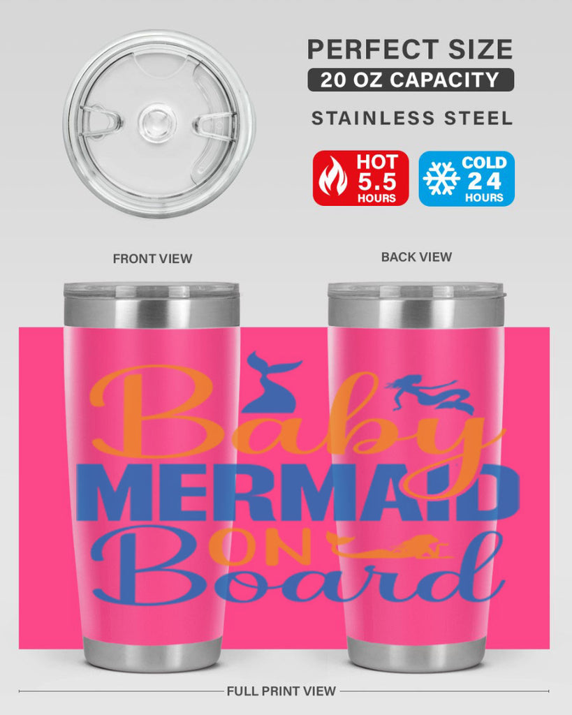 Baby Mermaid on Board 28#- mermaid- Tumbler