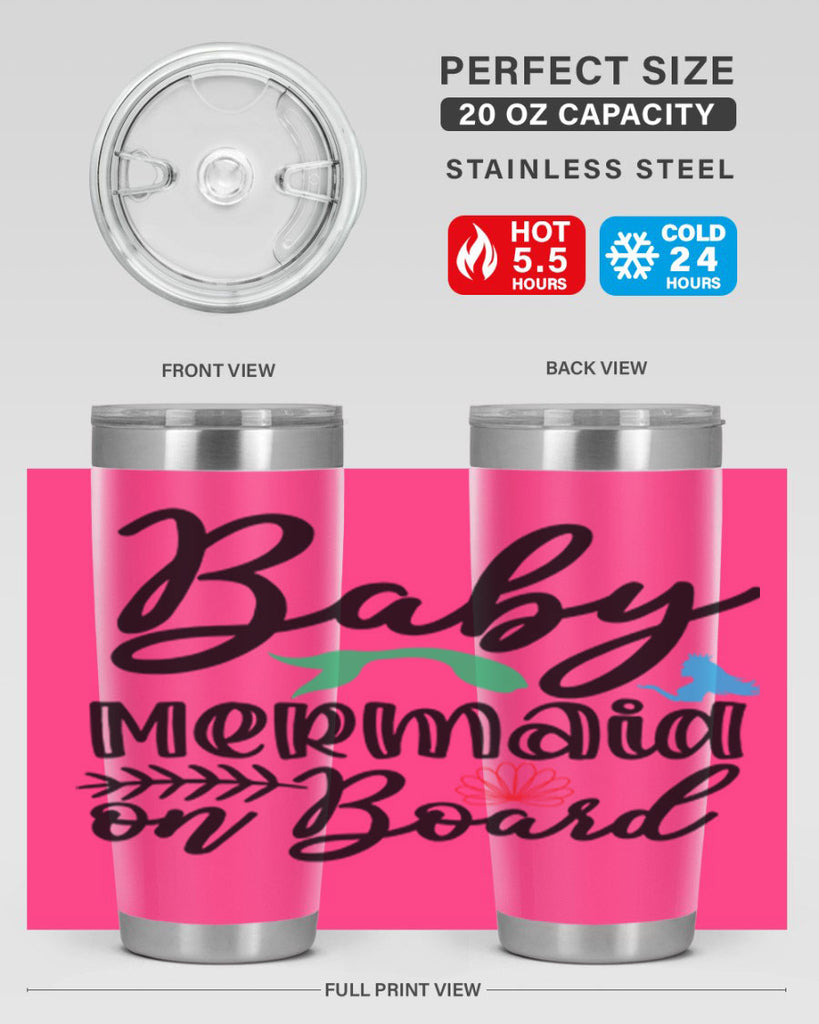 Baby Mermaid on Board 38#- mermaid- Tumbler