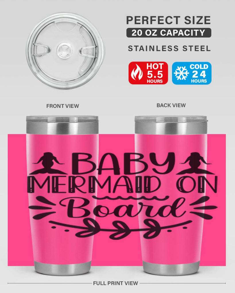 Baby mermaid on board 30#- mermaid- Tumbler