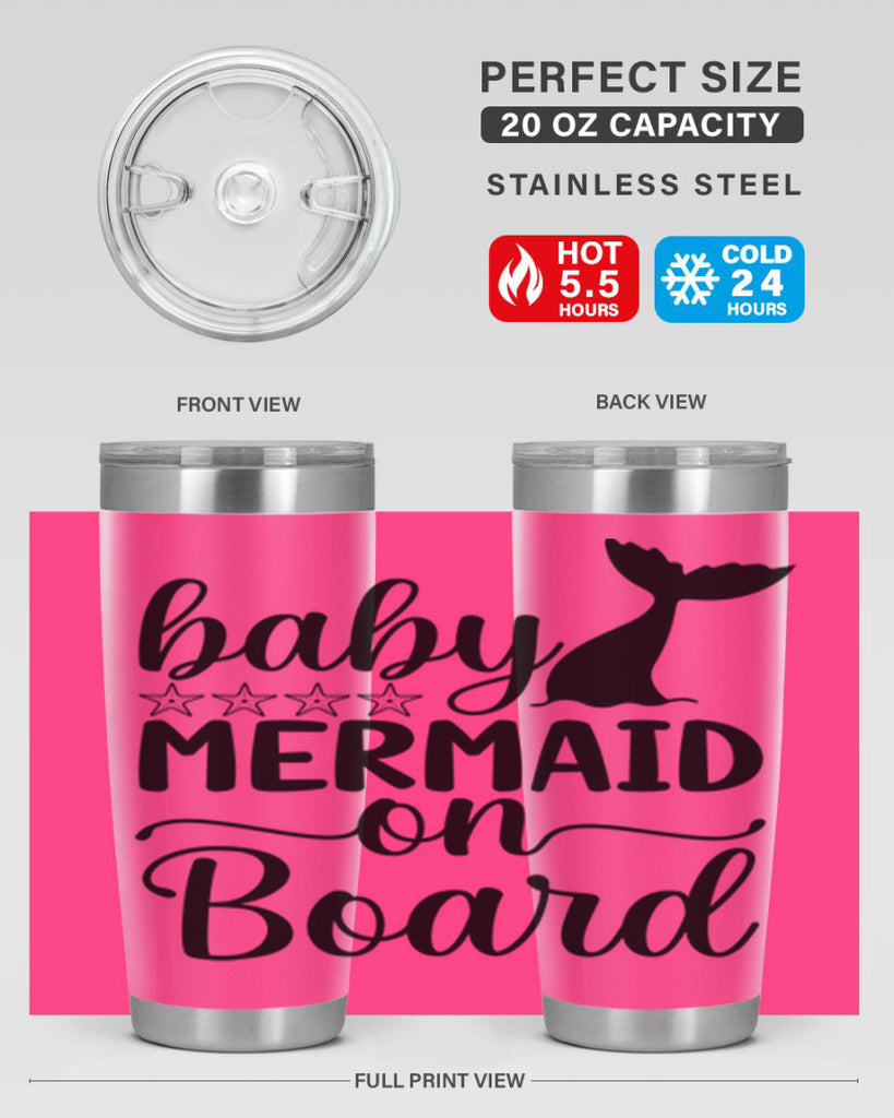 Baby mermaid on board 36#- mermaid- Tumbler