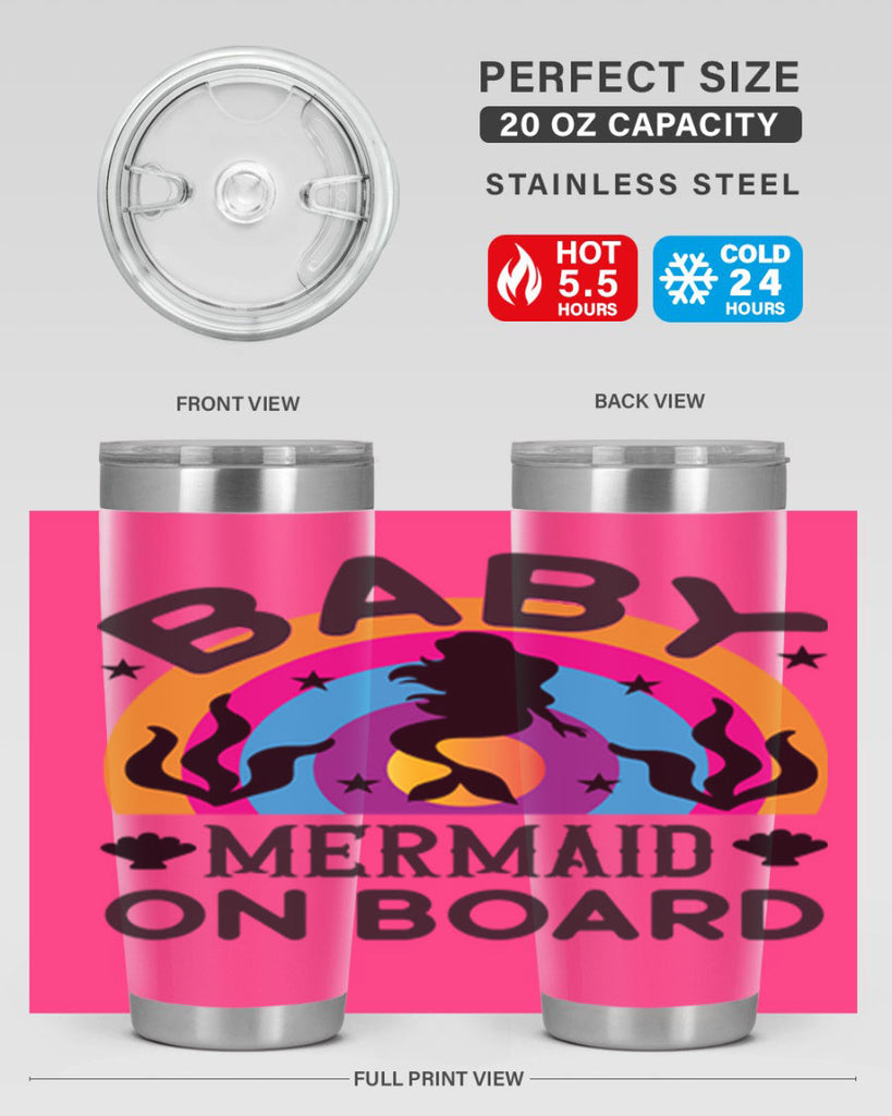 Baby mermaid on board 37#- mermaid- Tumbler