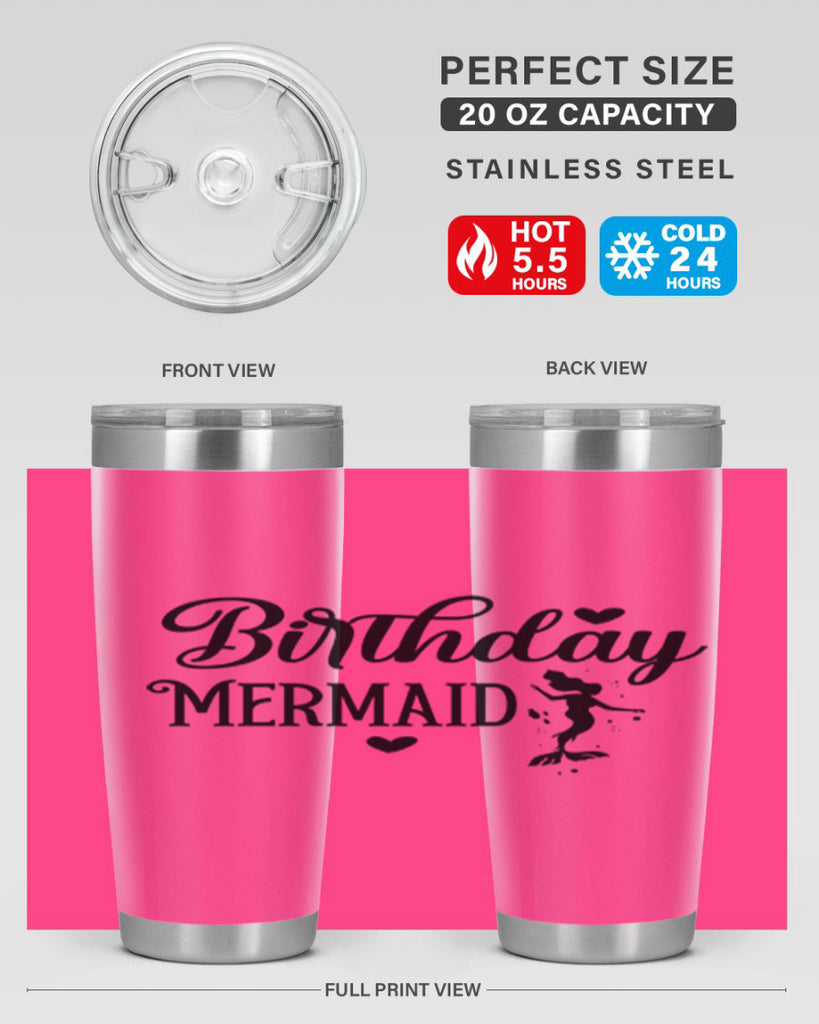 Birthday Mermaid 72#- mermaid- Tumbler