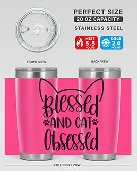Blessed And Cat Obsessed Style 79#- cat- Tumbler