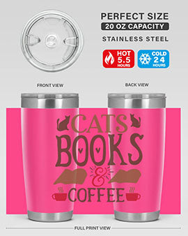 Cats Books Coffee Style 9#- cat- Tumbler