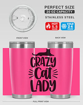 Crazy Cat Lady Style 92#- cat- Tumbler