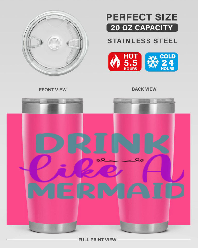 Drink Like A Mermaid 139#- mermaid- Tumbler