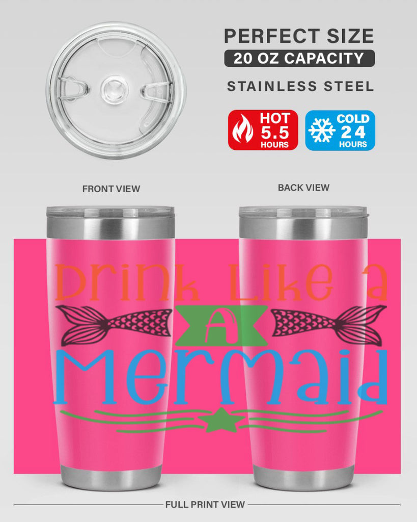 Drink Like A Mermaid 146#- mermaid- Tumbler