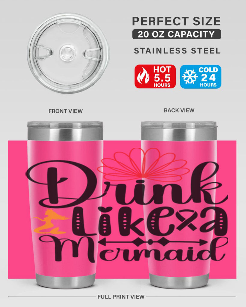 Drink Like a Mermaid 151#- mermaid- Tumbler