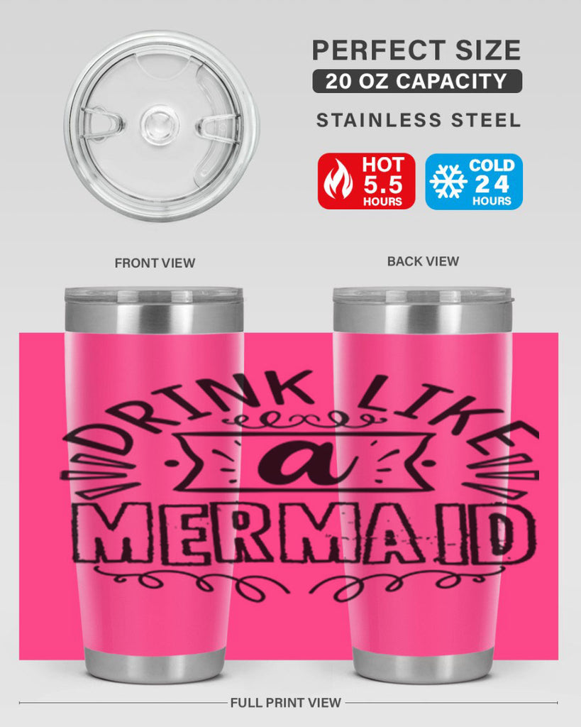 Drink like a mermaid 143#- mermaid- Tumbler