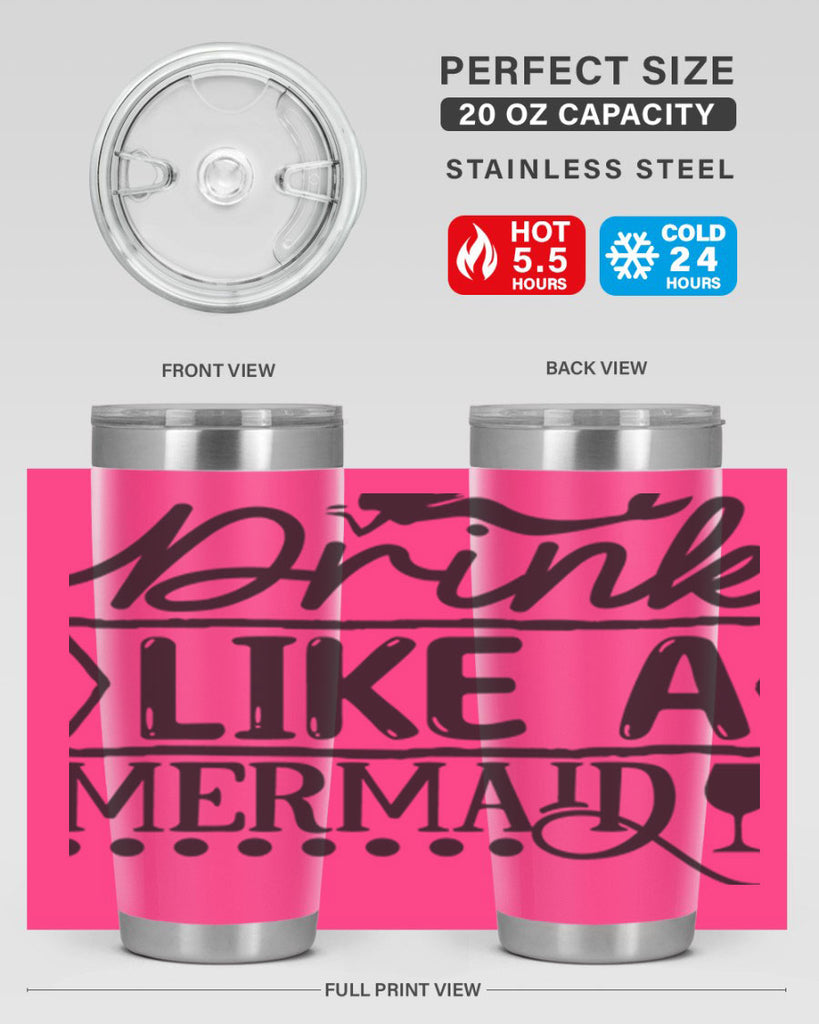 Drink like a mermaid 147#- mermaid- Tumbler