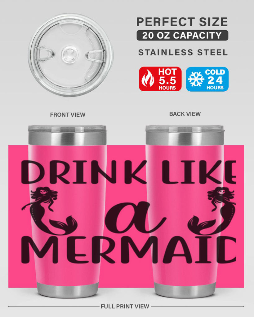 Drink like a mermaid 148#- mermaid- Tumbler