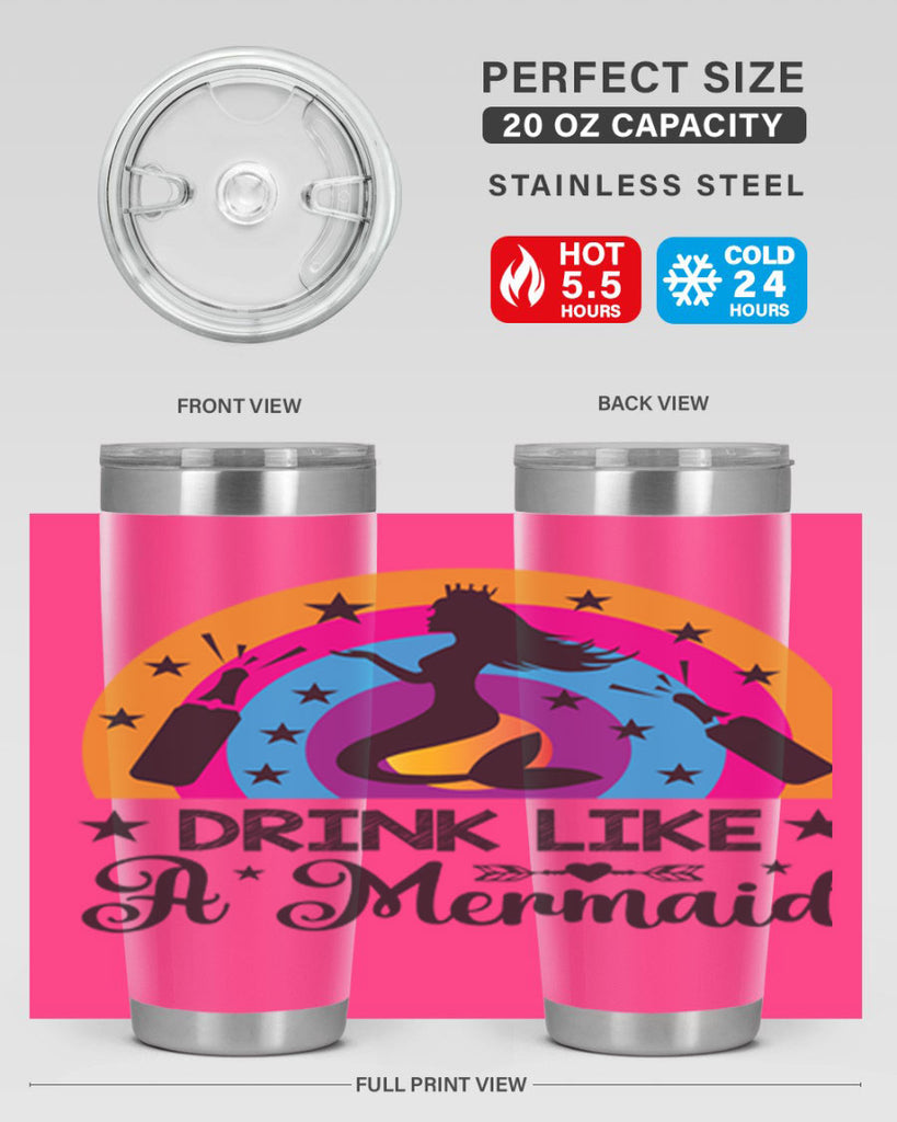 Drink like a mermaid 150#- mermaid- Tumbler