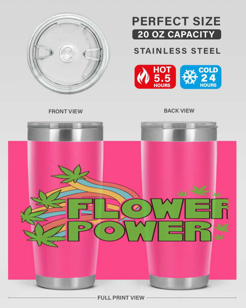 Flower Power Cannabis leaf 86#- marijuana- Tumbler