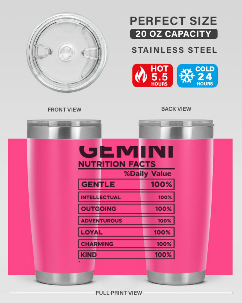 Gemini Nutrition Facts 220#- zodiac- Tumbler