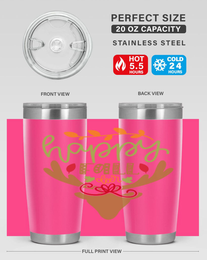Happy Fall deer 219#- fall- Tumbler