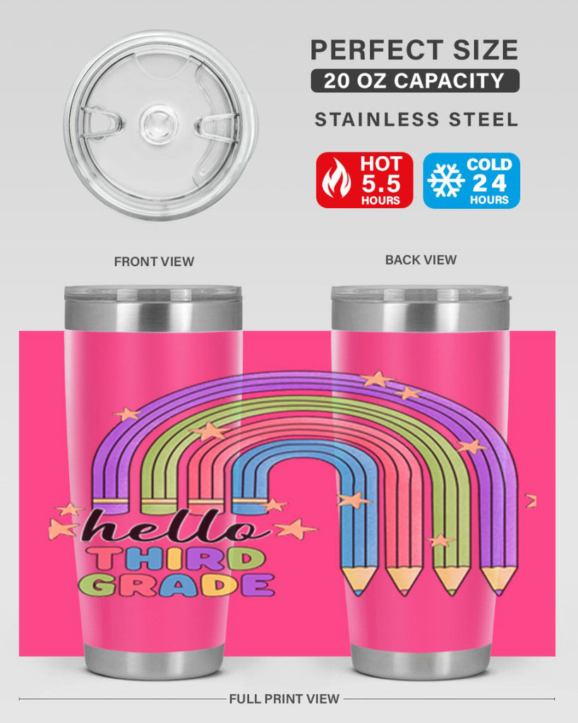 Hello 3rd Grade Pencil Rainbow 11#- 3rd grade- Tumbler