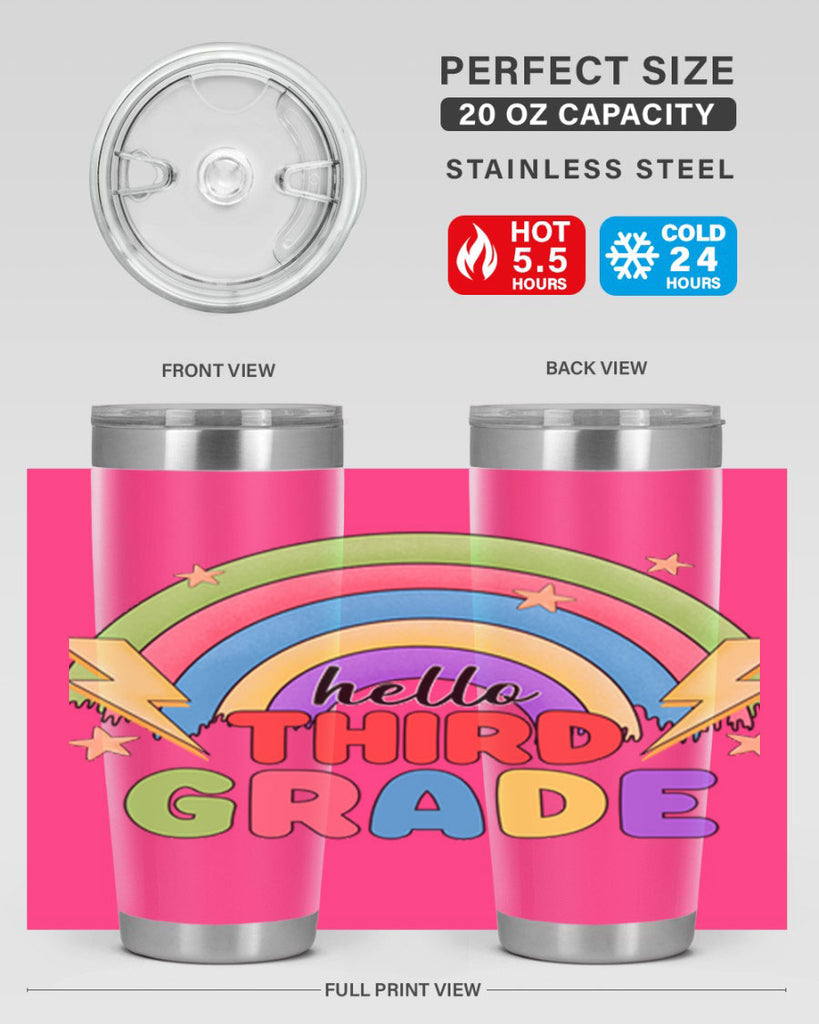 Hello 3rd Grade Rainbow 12#- 3rd grade- Tumbler