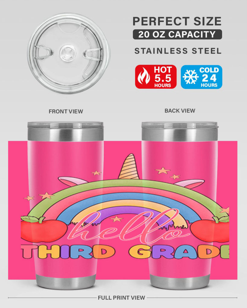 Hello 3rd Grade Unicorn Rainbow 13#- 3rd grade- Tumbler