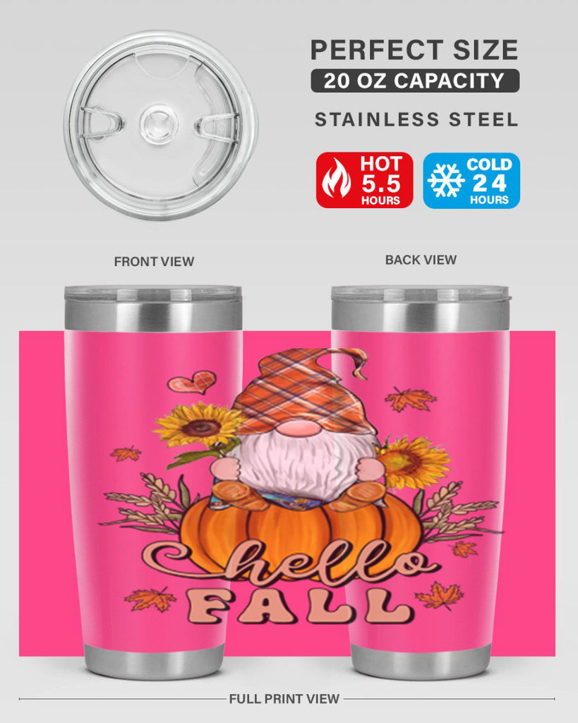 HelloFallAutumnGnome 298#- fall- Tumbler