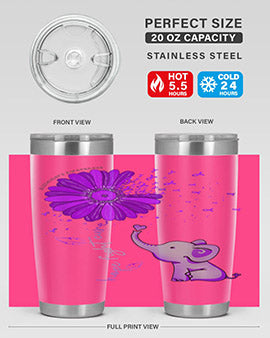 Hope Fight Cure Elephant Alzheimers Purple Ribbon 161#- alzheimers- Tumbler