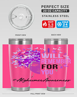 I Will Remember For You Alzheimer Awareness Womens Butterfly 181#- alzheimers- Tumbler