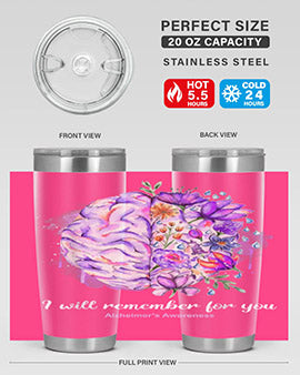 I Will Remember For You Brain Alzheimers Awareness 183#- alzheimers- Tumbler