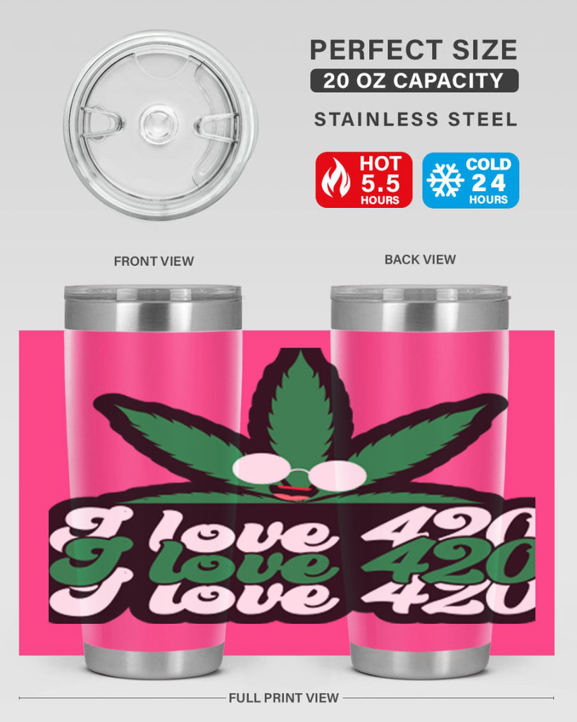 I love 420 123#- marijuana- Tumbler