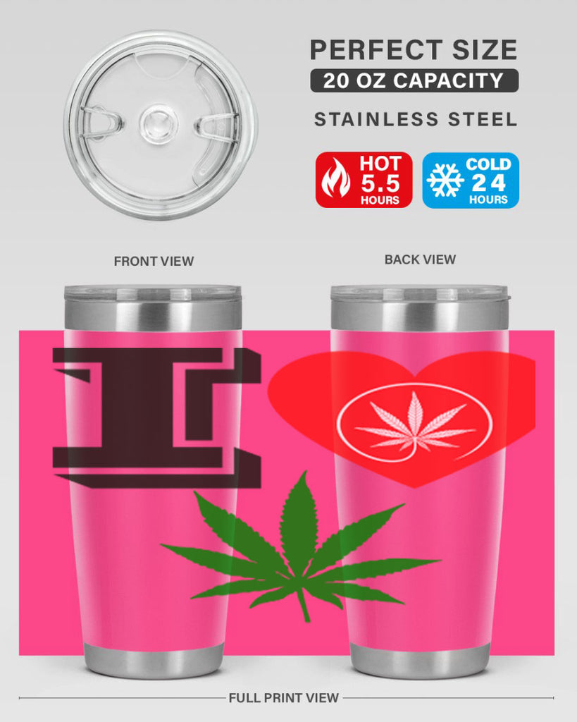 I love Cannabis heart 126#- marijuana- Tumbler