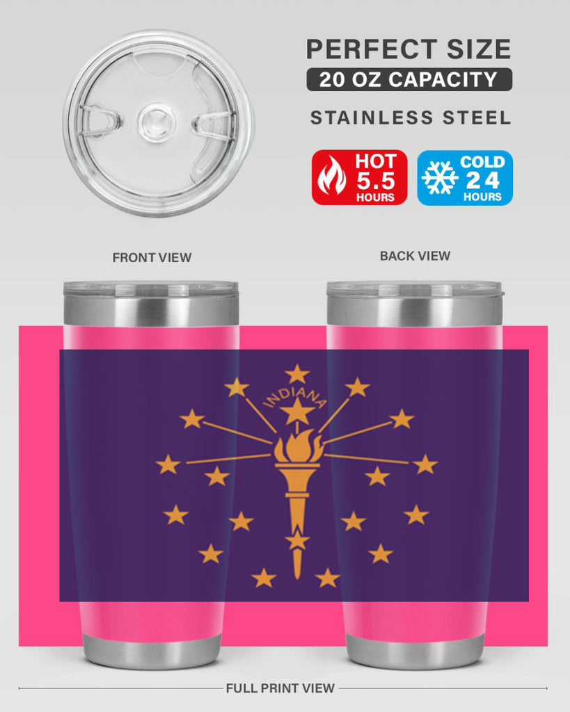 Indiana 38#- Us Flags- Tumbler