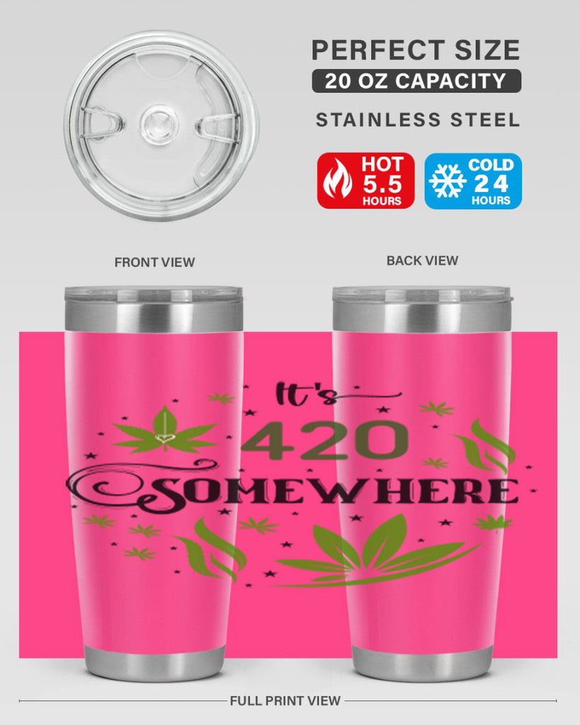 Its 420 Somewhere 156#- marijuana- Tumbler