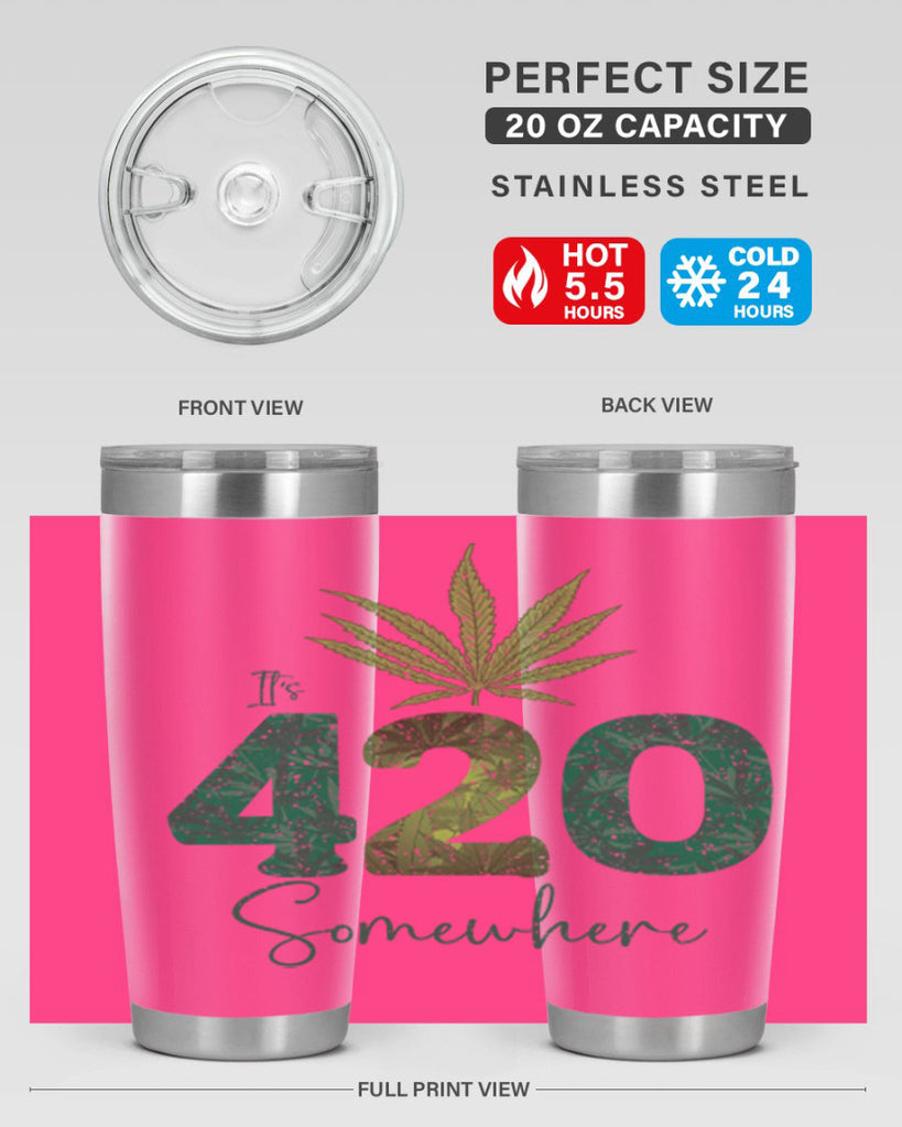 Its 420 Somewhere Sublimation 159#- marijuana- Tumbler