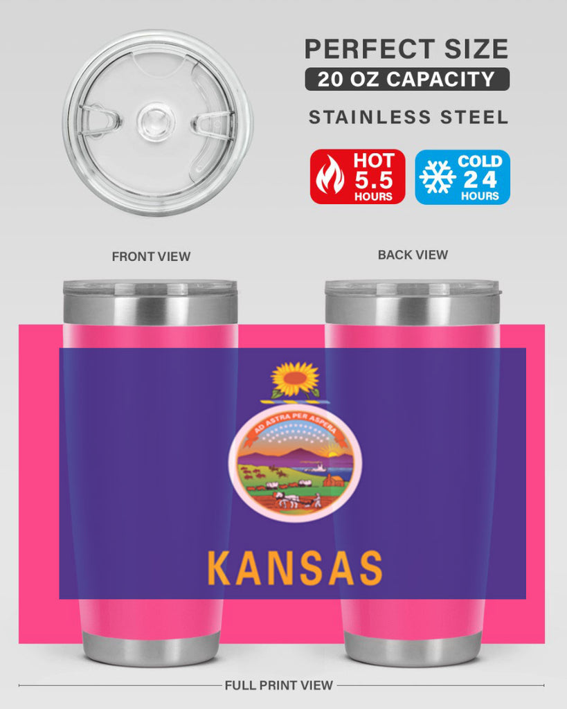 Kansas 36#- Us Flags- Tumbler