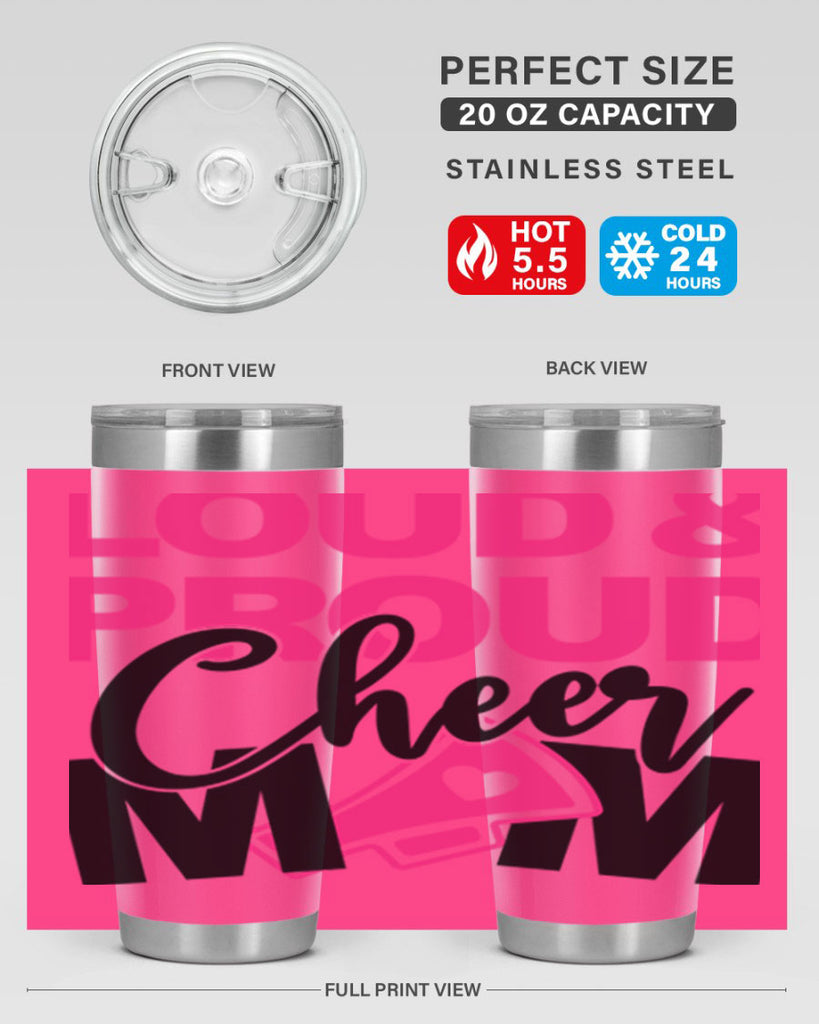 Loud Proud Cheer mom 765#- cheer- Tumbler