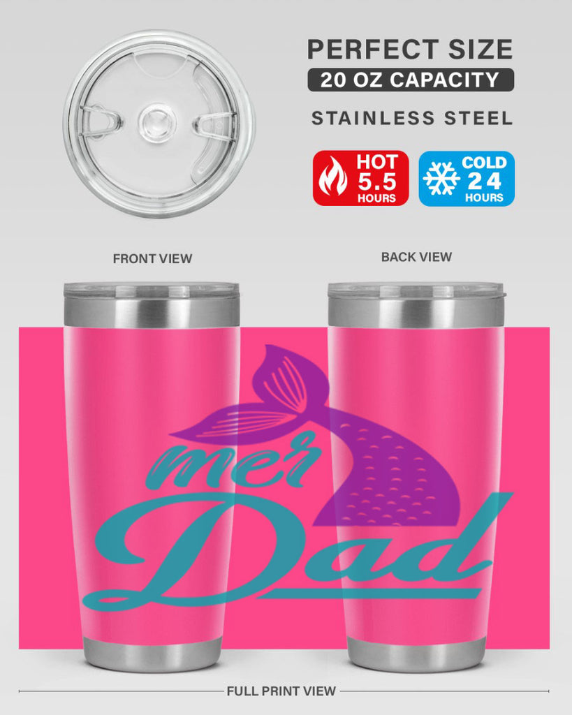 Mer Dad 325#- mermaid- Tumbler