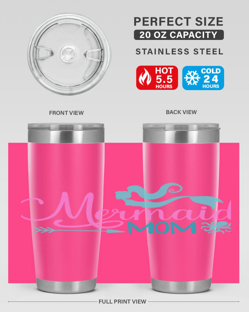 Mermaid Mom 374#- mermaid- Tumbler