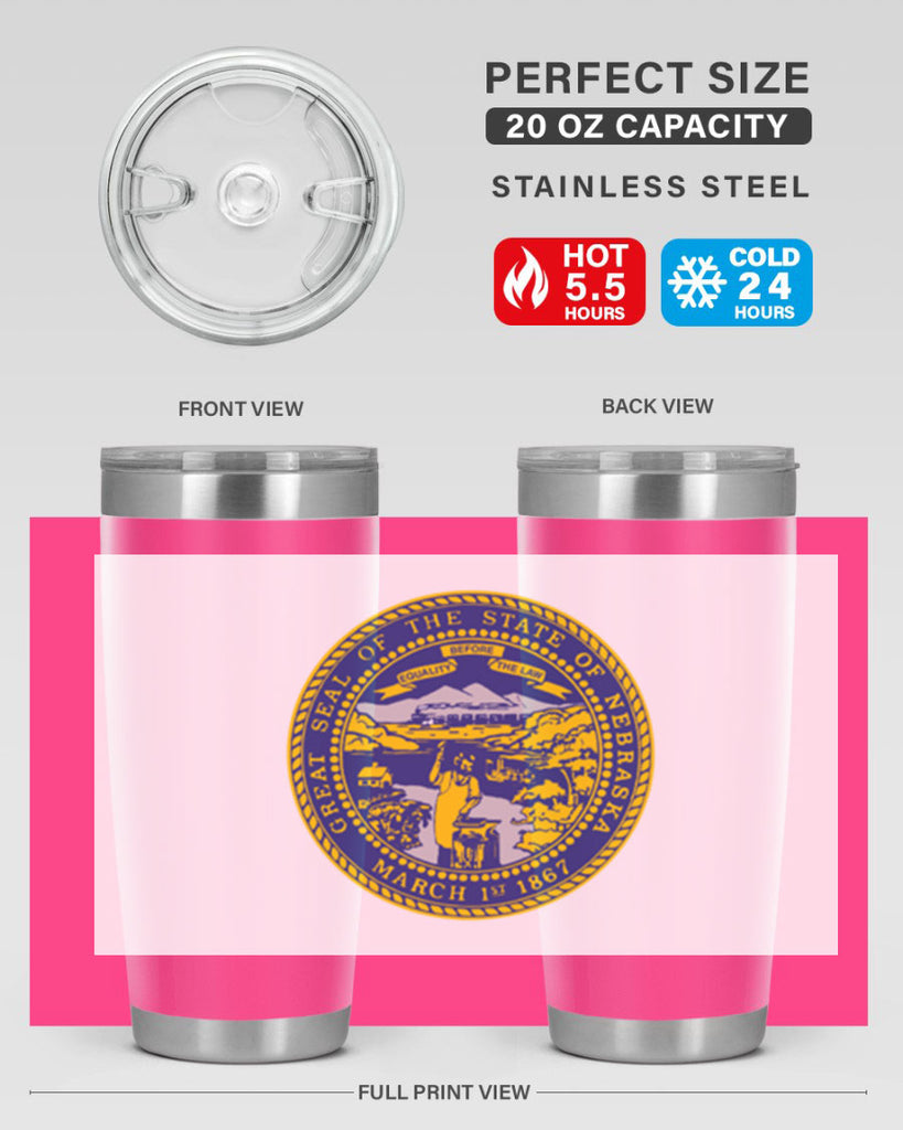 Nebraska 25#- Us Flags- Tumbler