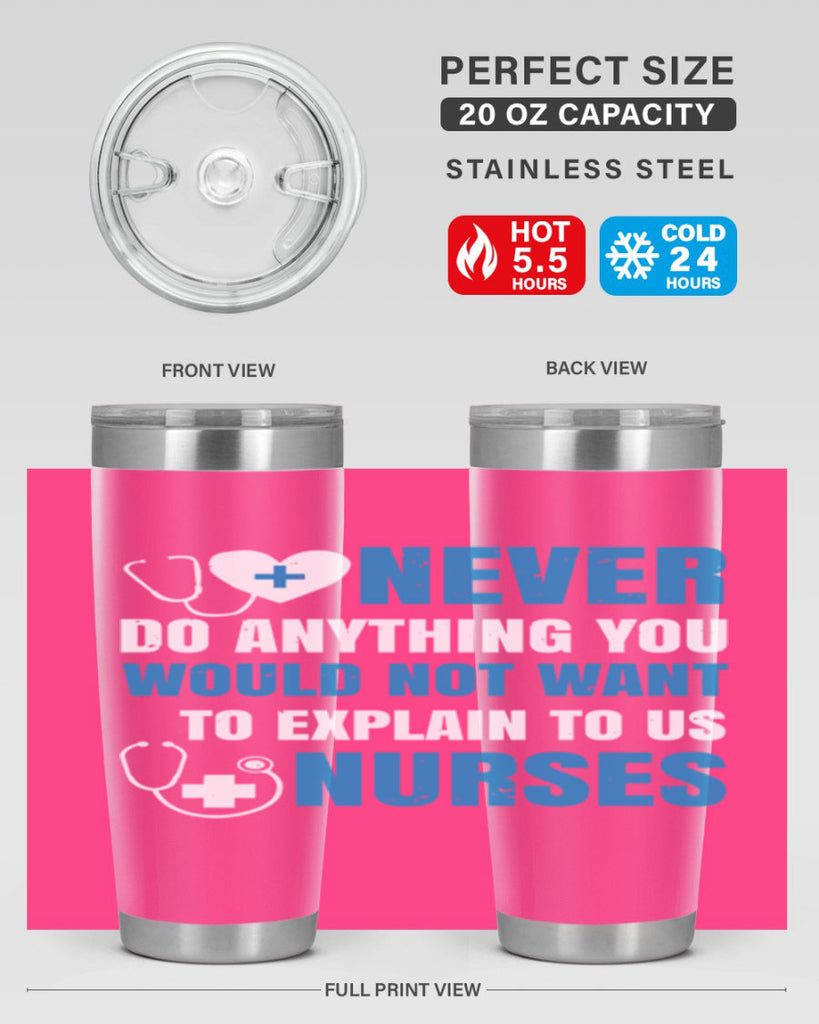 Never do anything you would not want to explain to us nurses Style 297#- nurse- tumbler