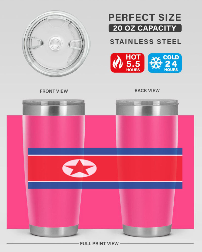 North Korea 70#- world flags- Tumbler