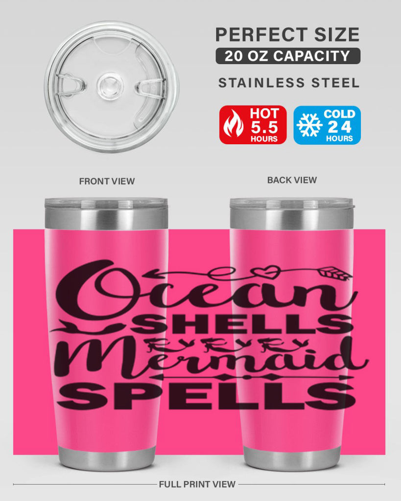 Ocean Shells Mermaid Spells 521#- mermaid- Tumbler