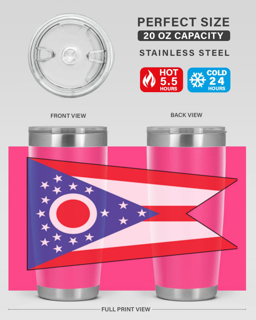 Ohio 17#- Us Flags- Tumbler