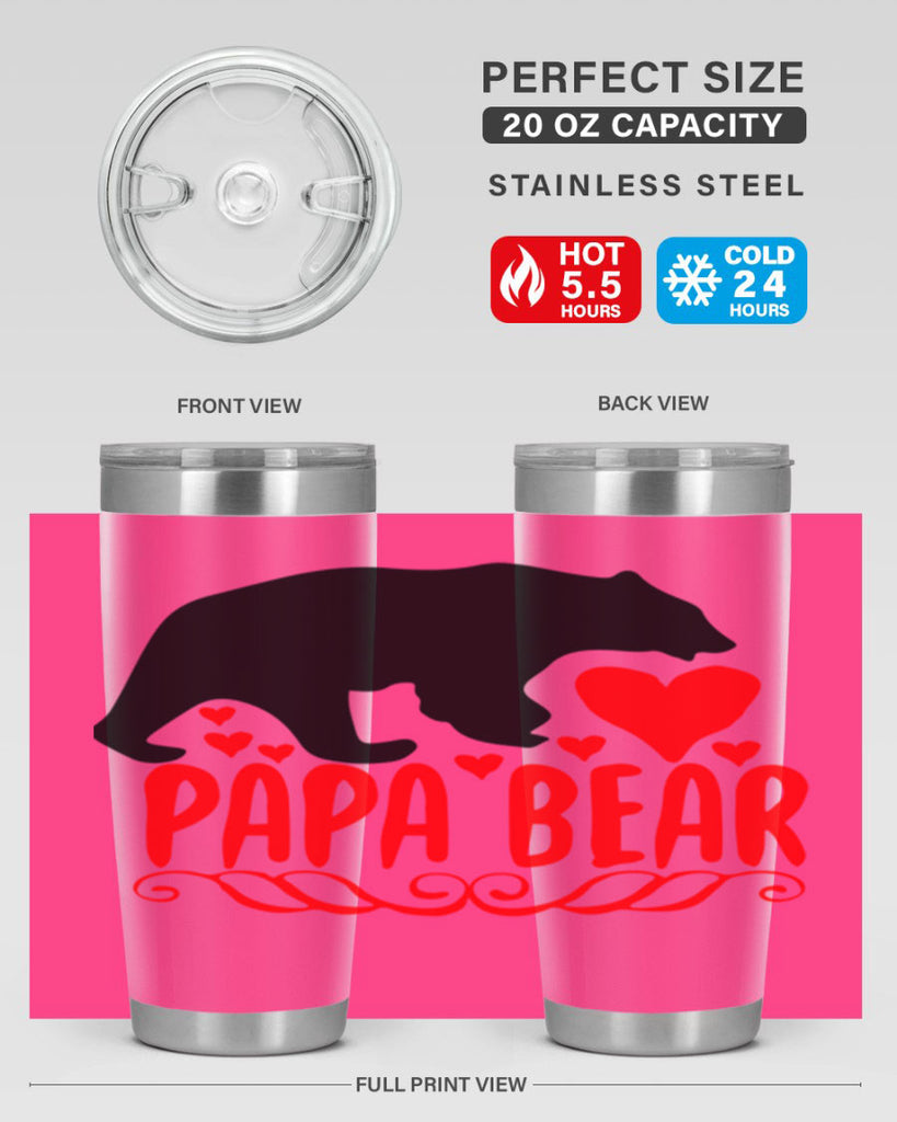 Papa bear 22#- grandpa - papa- Tumbler