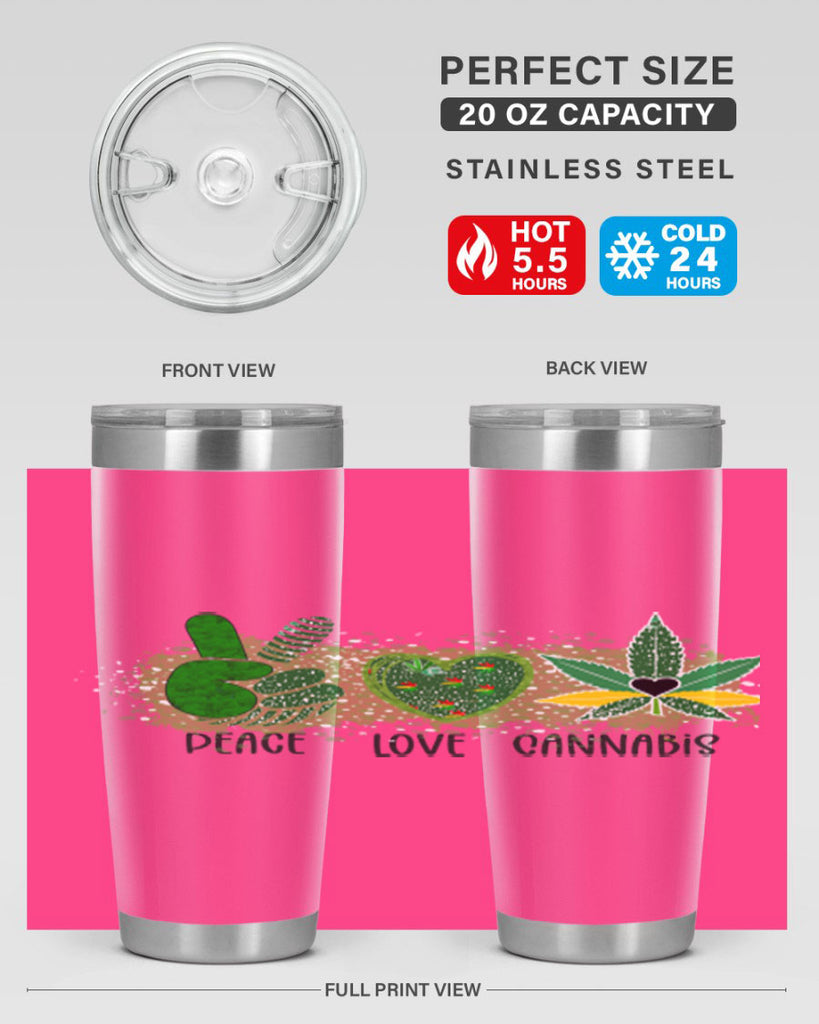 Peace Love Cannabis 215#- marijuana- Tumbler